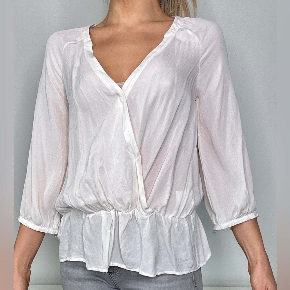 Joie Women's Louvre Silk Top - Size S - Ivory - Picture 3 of 6
